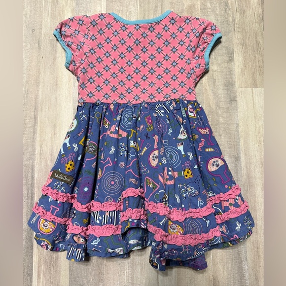 Matilda Jane Hypothesis Dress Size 2 Short Sleeve Pink Blue Science School - Picture 3 of 3